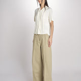 camicia m/c con rouches G061-5111-1108 ECRU n21 