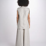 gilet in lino U2929 NATURAL dusan 