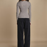 maglia scollo a v NOVA KNIT BLOUSE LIGHT TAUBE herskind 