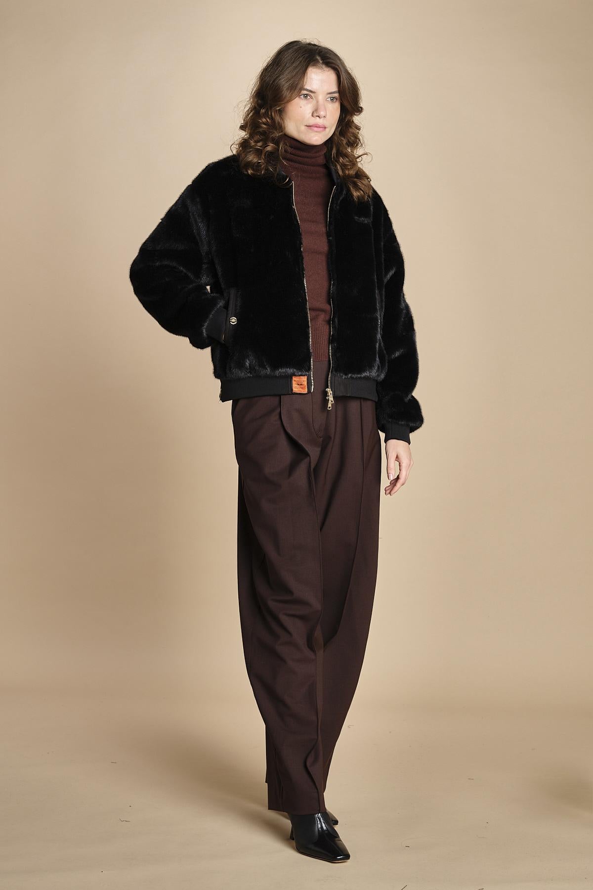 bomber in ecopelliccia BWSEWARDF5 BLACK bombers original 