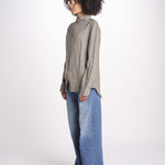 camicia uomo lino con automatici SABRILI MILITARE milaura 