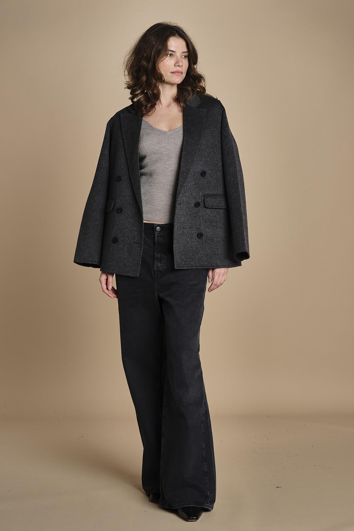 maglia scollo a v NOVA KNIT BLOUSE LIGHT TAUBE herskind 