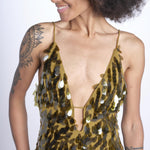 abito in paillettes THE SAPHIRE OLIVE misha 
