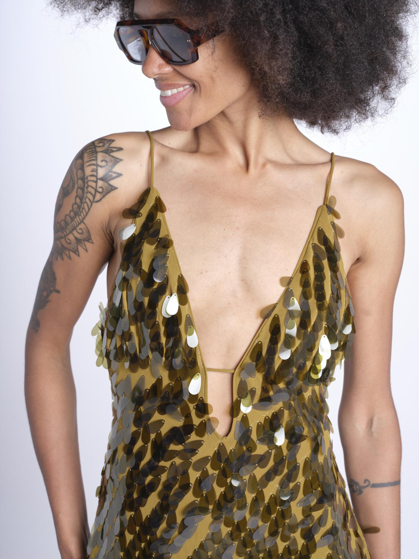 abito in paillettes THE SAPHIRE OLIVE misha 