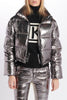 contrasting zip down jacket