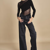 body manica lunga con banda obliqua STARSTRUCK BLACK undress code 
