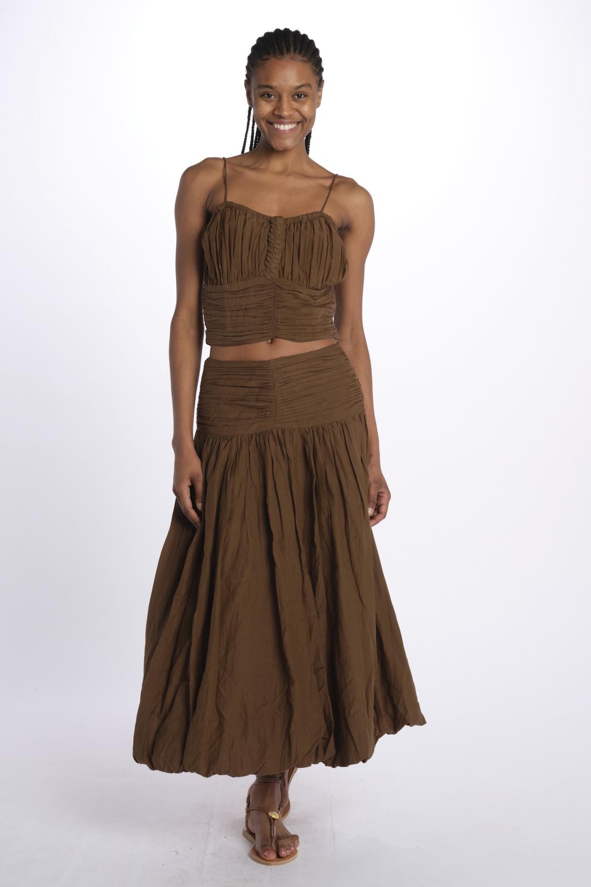 Gonna lunga pieghe CHERRY SKIRT MILITARY scarlett poppies 