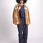 embossed top FAYETTA TANK NAVY sea ny 