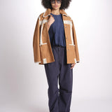 embossed top FAYETTA TANK NAVY sea ny 