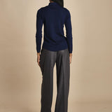 polo a costine in lana merino MIL LAU3 E21210 BLU milaura 