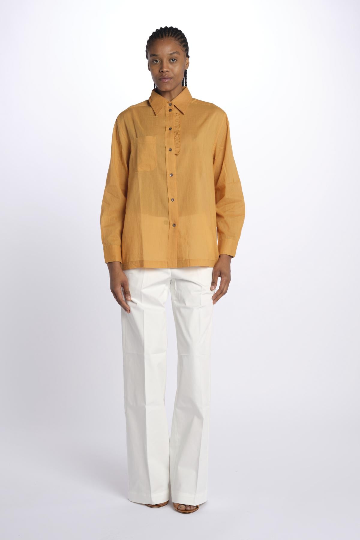 Camicia ANGELO con rouches ANGELO1TEE RUST antik batik 