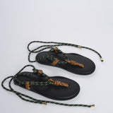 FLO' TWIN  sandalo infradito allacciato alla schiava FLÒ TWIN HALZENUT FOREST GREEN flòwze 