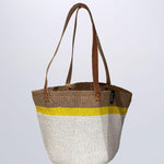 30465L cesta piccola con una riga 30465L BIANCO GIALLO mifuko 