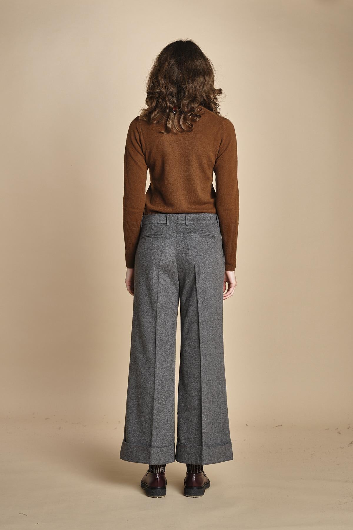 pantalone cropped con risvolto MELODIA 652923 50 quelledue 
