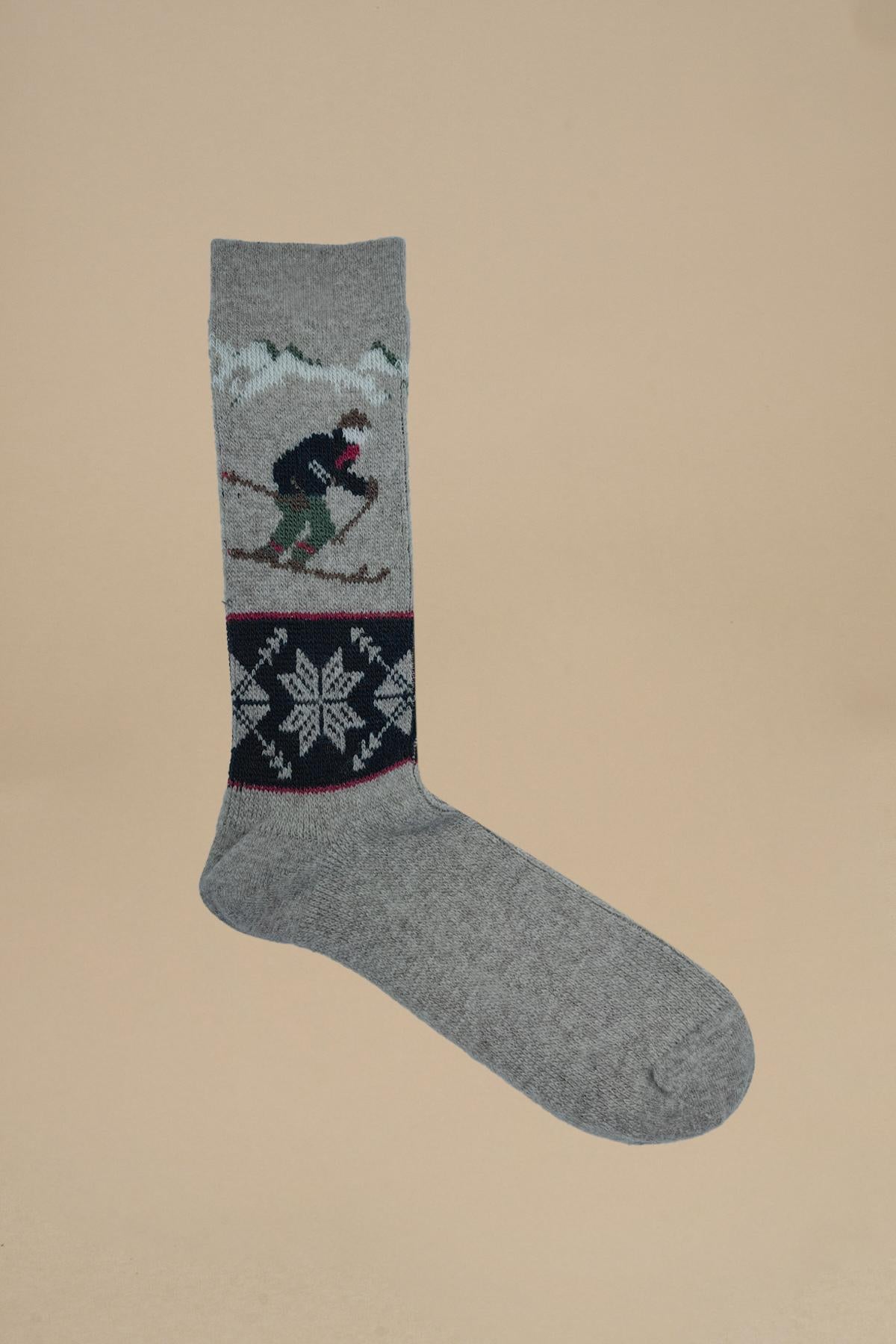 calze con sciatore 15621100 SKI BEIGE anonymous 