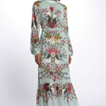 Abito lungo BEAUTY chiffon stampa fiori 328791 BLUE farm rio 
