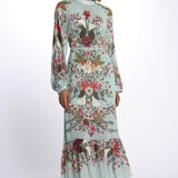 Abito lungo BEAUTY chiffon stampa fiori 328791 BLUE farm rio 