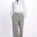 Pantalone  pences con cintura bianca DIANA PANT GREY jejia 