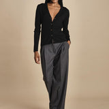 MIL LAU2 cardigan a costine fin.16 MIL LAU2 E14035 NERO milaura 