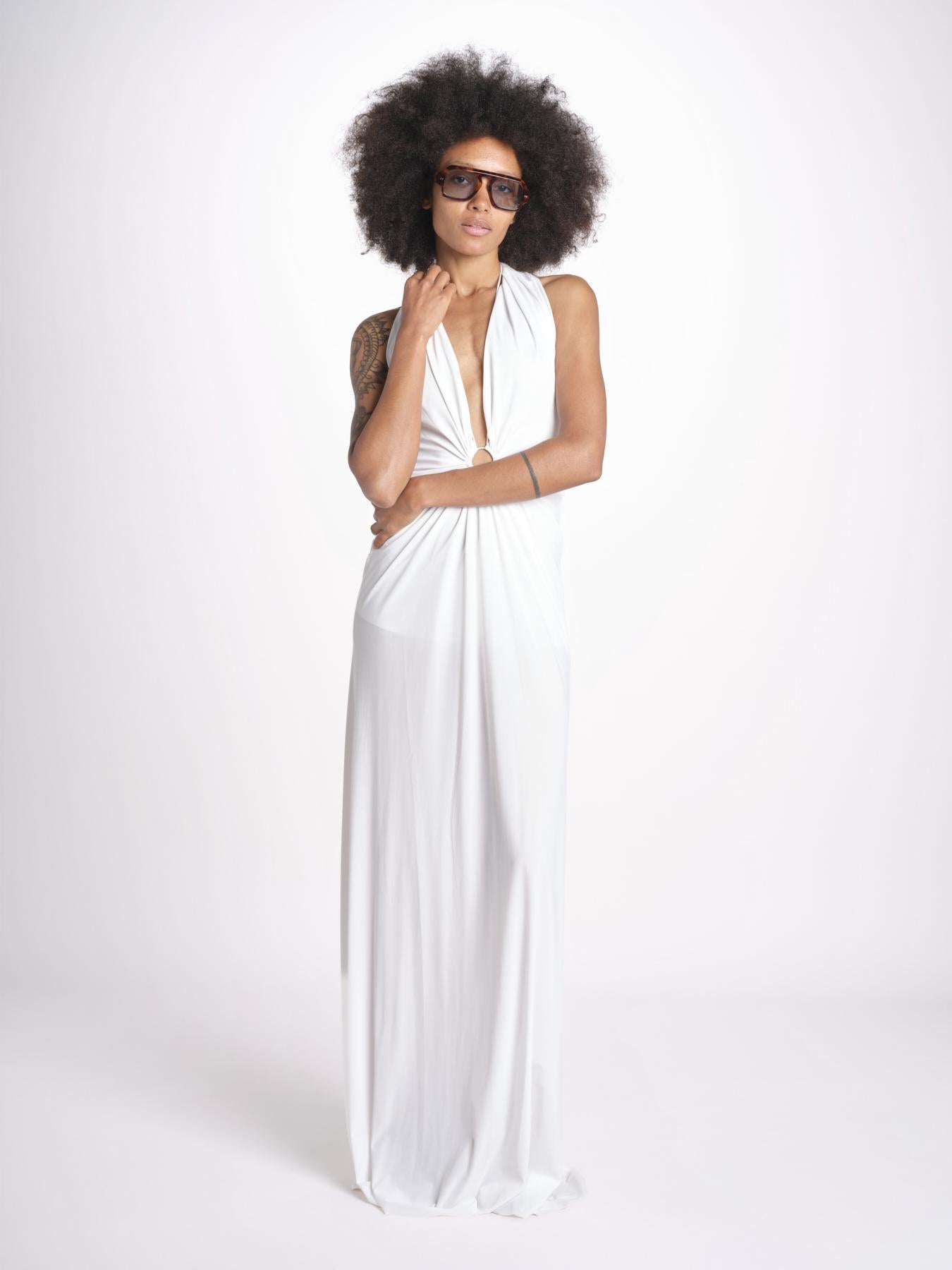 JOELE abito lungo con scollo profondo e schiena nuda JOELE OFF WHITE amazuìn 