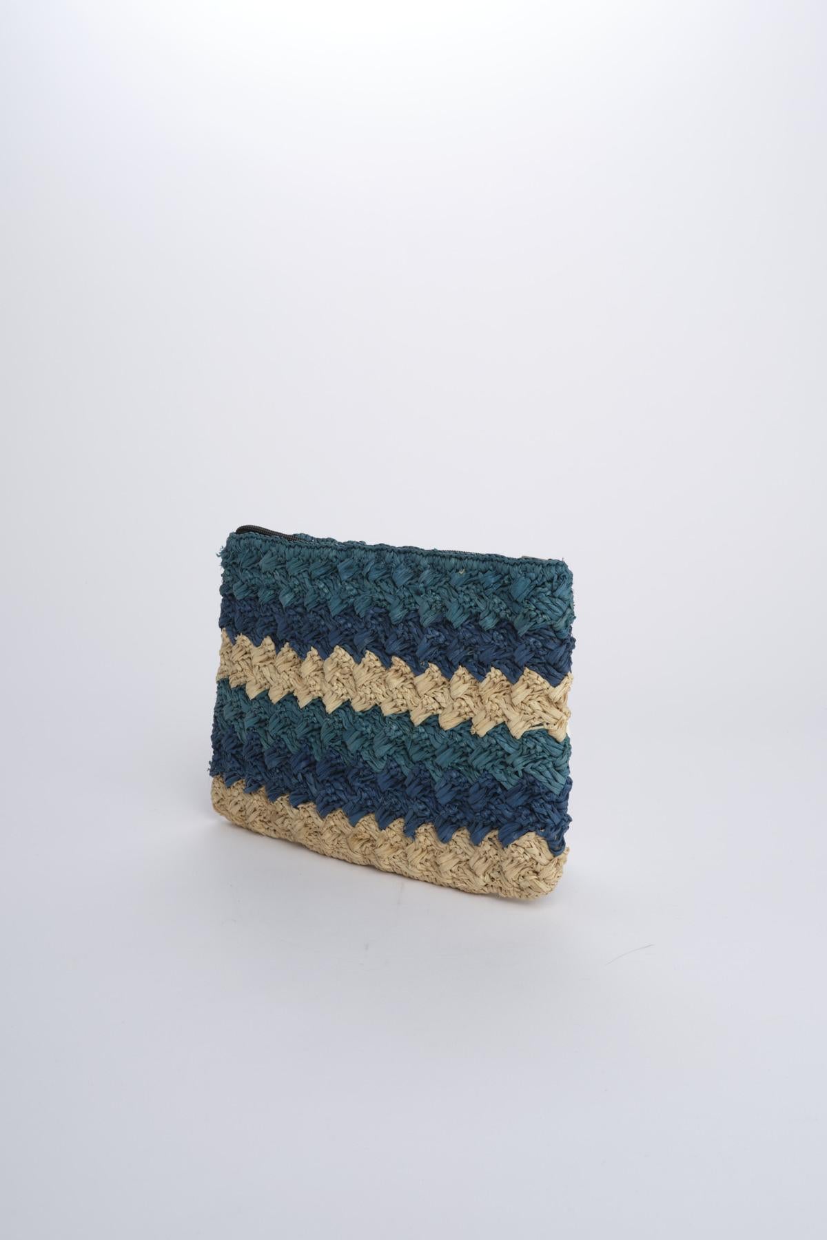 PERLA pochette a righe PERLA AZZURRO camalya 