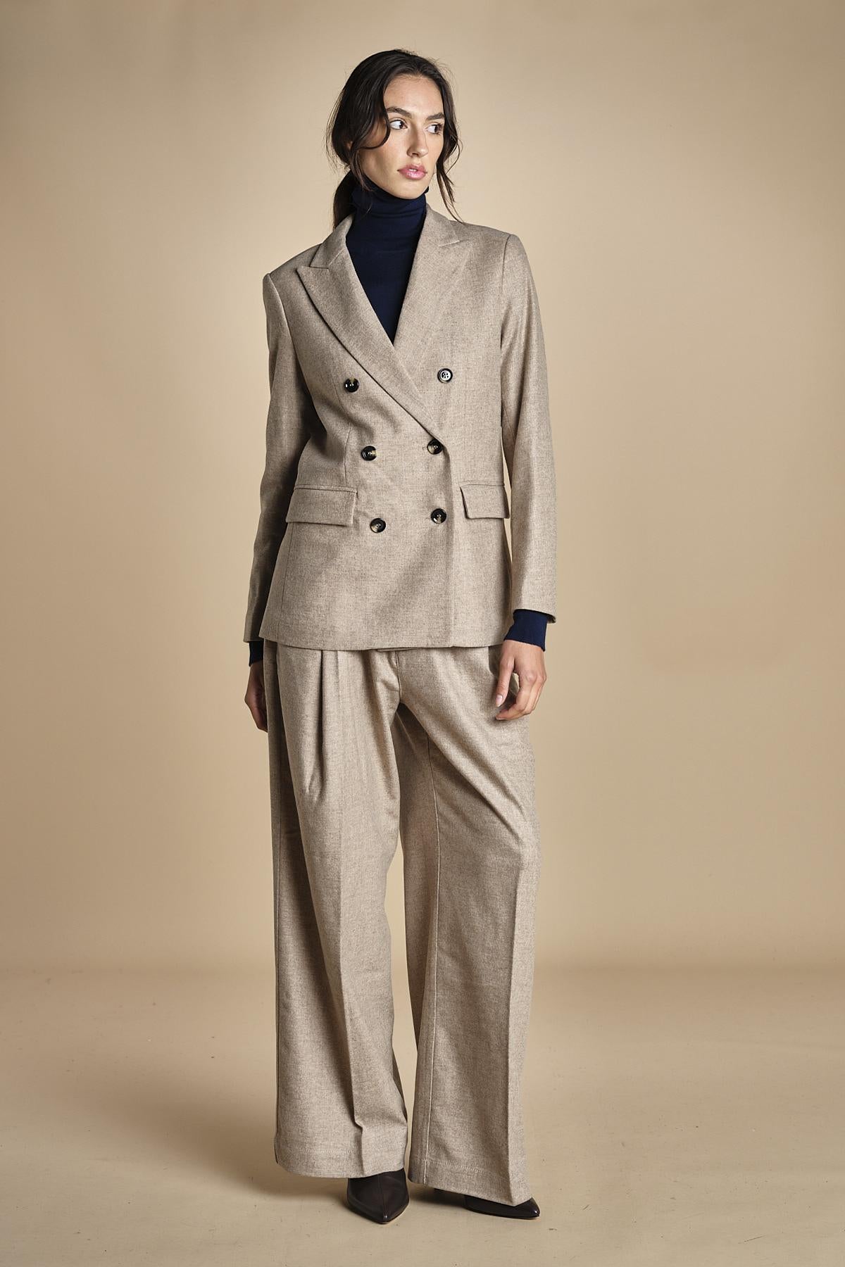ZINA doppiopetto flanella di lana ZINA BEIGE true avenue 