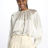 Camicia manica sbuffo CUTWORK BE24499 IVORY milaura 