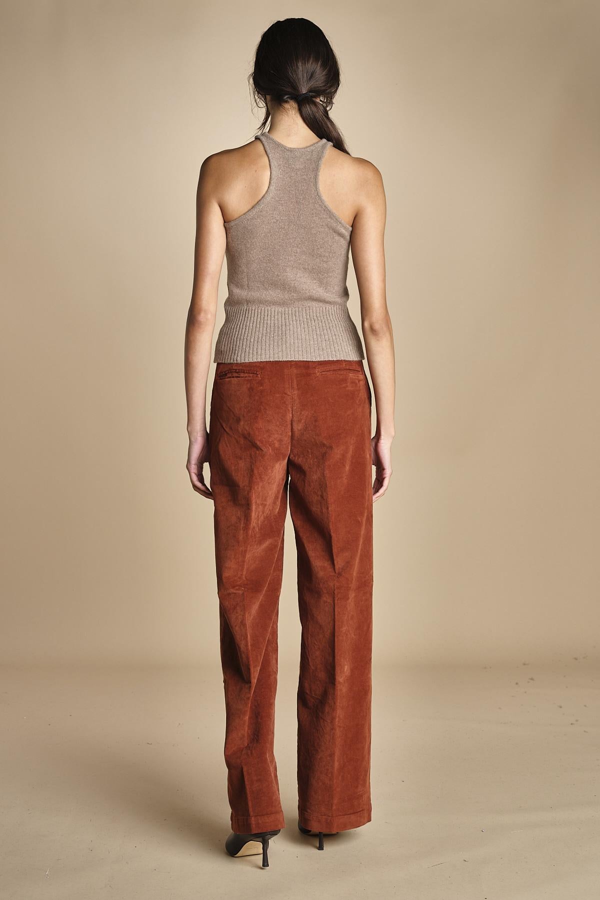pantalone dritto in fustagno OLIMPIA RUSSETED true avenue 