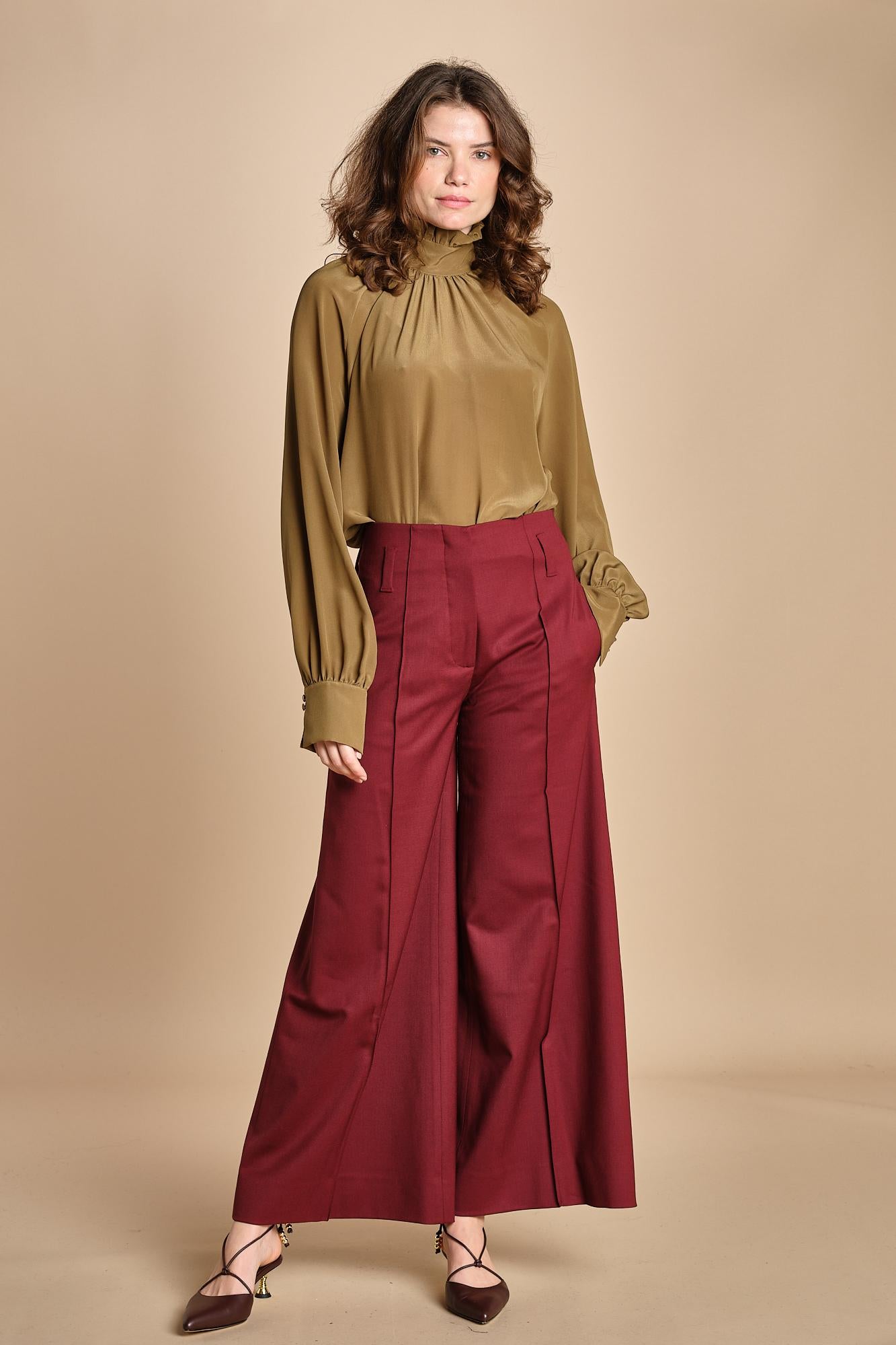 pantalone over con nervature in gabardine ORIANA 540339 164 quelledue 