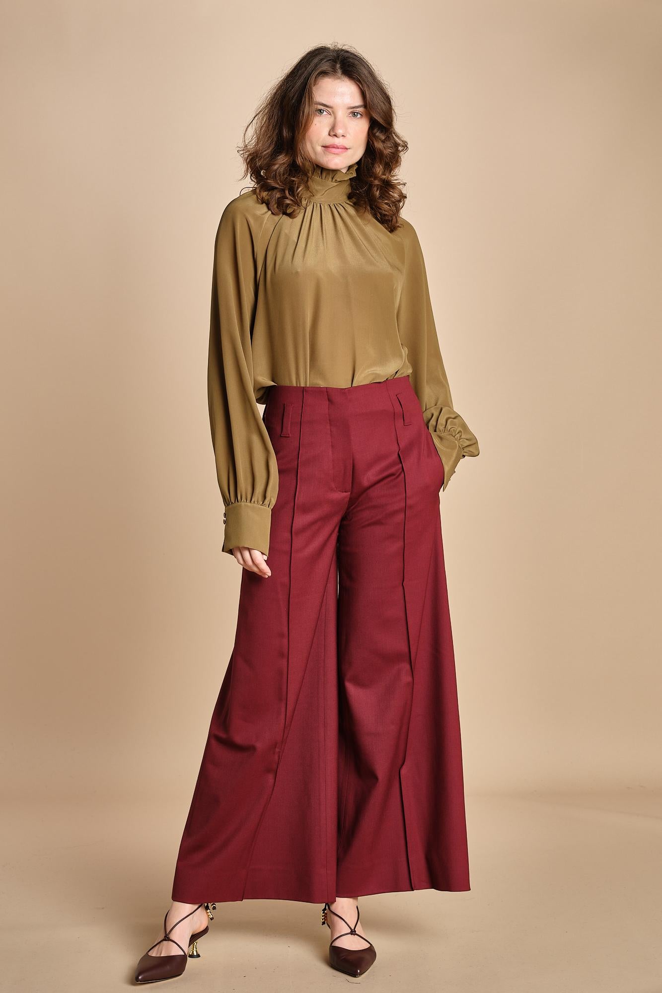 pantalone over con nervature in gabardine ORIANA 540339 164 quelledue 