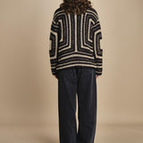 giacca a righe in crochet DICE BLACK mes demoiselles 