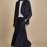 gonna lunga a pieghe C12230166479 BLU n21 