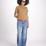 t-shirt manica corta in cotone organico WTEE03 162 DUSTED KHAKI merz b 
