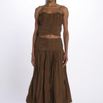 Gonna lunga pieghe CHERRY SKIRT MILITARY scarlett poppies 