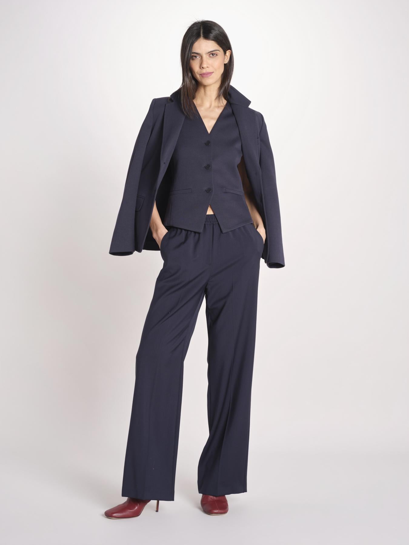 Gilet scollo a V in jersey double di cotone POGGIO 2615911021600 002 BLU weekend maxmara 