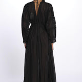 IBIZA maxi abito con scollo e maniche lunghe IBIZA NOIR laraethnics 