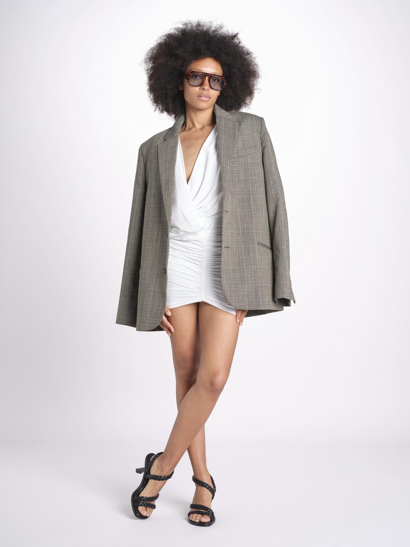 miniabito senza maniche con spalline imbottite CANDICE OFF WHITE amazuìn 