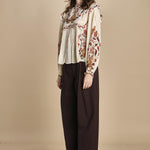 camicia con inserti in pizzo BERRY GARDEN 339854 CREAM farm rio 