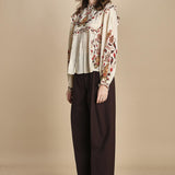 camicia con inserti in pizzo BERRY GARDEN 339854 CREAM farm rio 