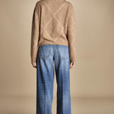 maglia girocollo con rombi CORNELIA CAMMELLO tenne' 