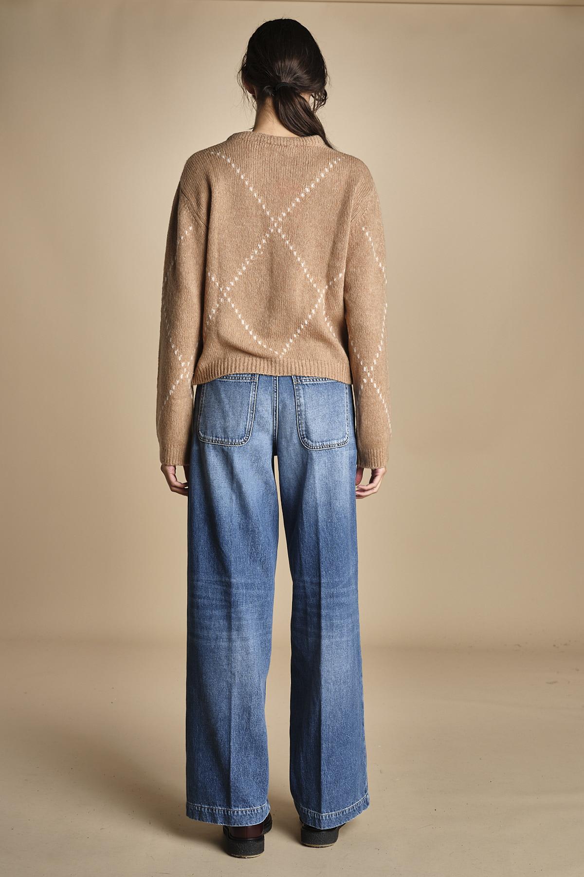 maglia girocollo con rombi CORNELIA CAMMELLO tenne' 