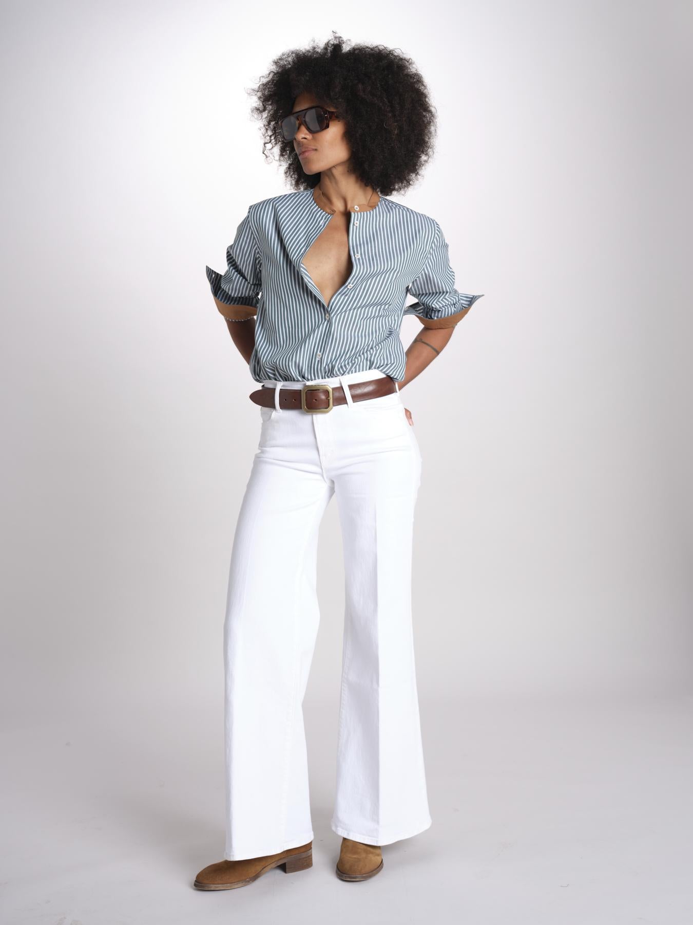 camicia a righe con collo guru MICA5630 BV milaura 