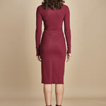 abito longuette con drappeggio FRANCIS BURGUNDY amazuìn 