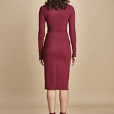 abito longuette con drappeggio FRANCIS BURGUNDY amazuìn 
