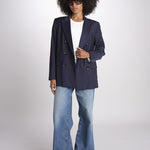 ZINIA blazer doppiopetto in fresco di lana ZINIA COOL WOOL BLU true avenue 
