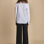 camicia con plastron di perline G023-0187-1101 BIANCO n21 