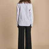 camicia con plastron di perline G023-0187-1101 BIANCO n21 