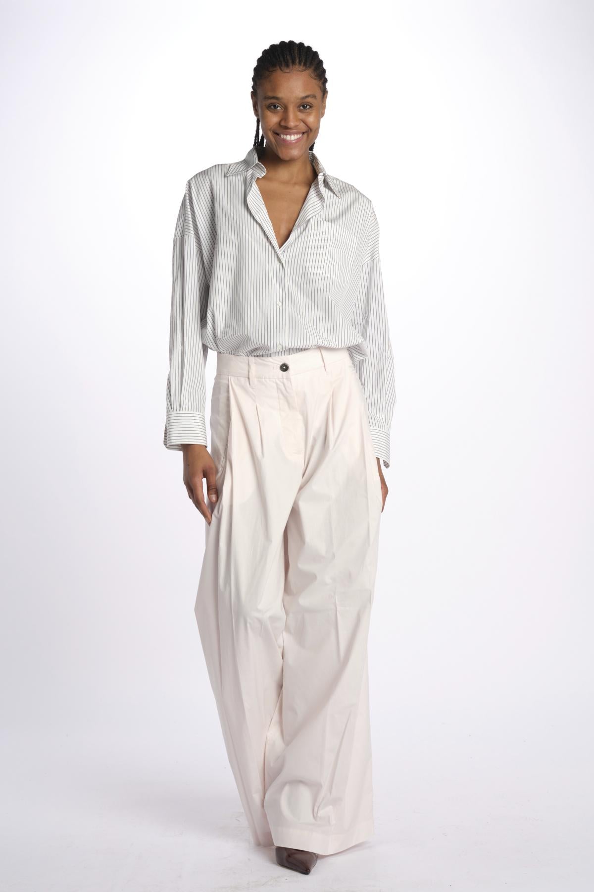 Pant PETRA 2 pinces popeline PETRA PE66 ROSA nine in the morning 