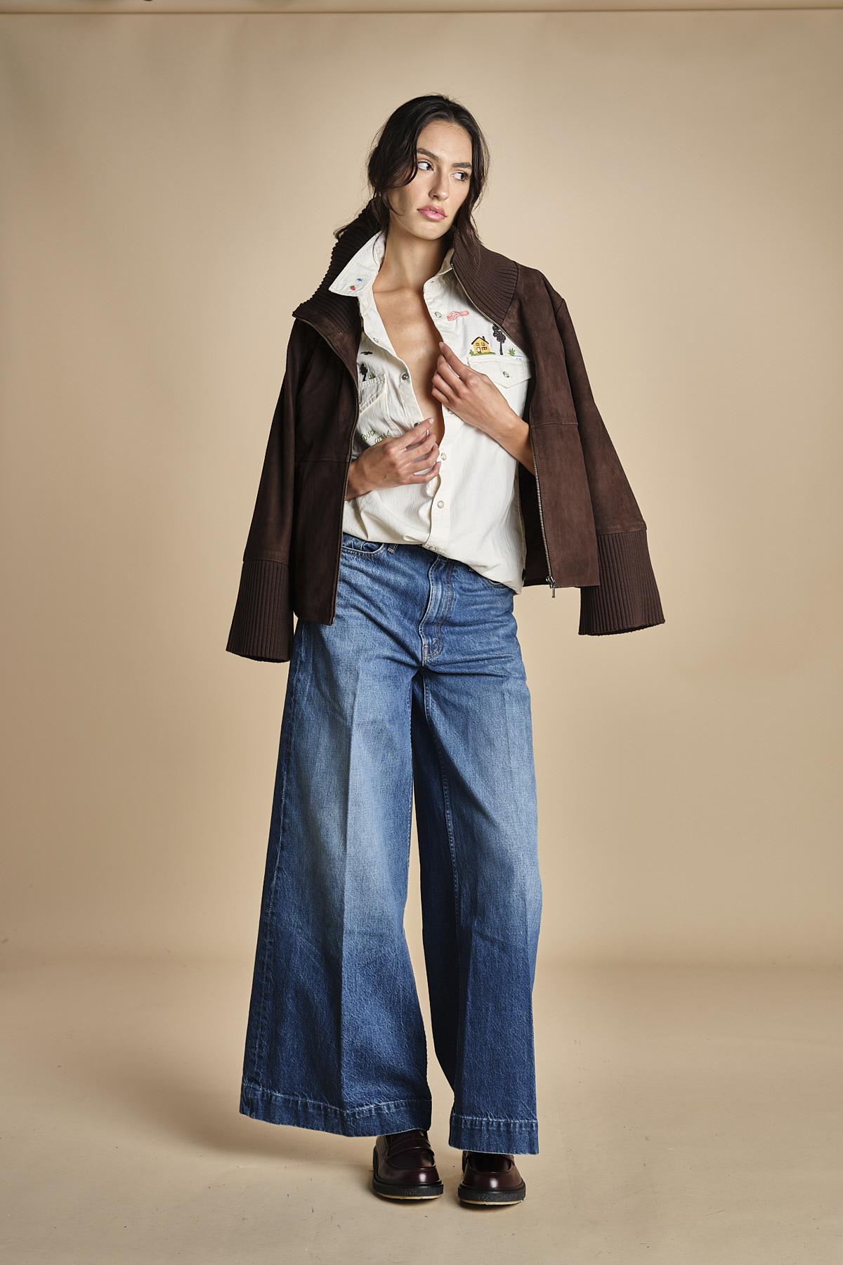 camicia denim con disegni ricamati 21126 THE ALL MY EXES 1494 mother 