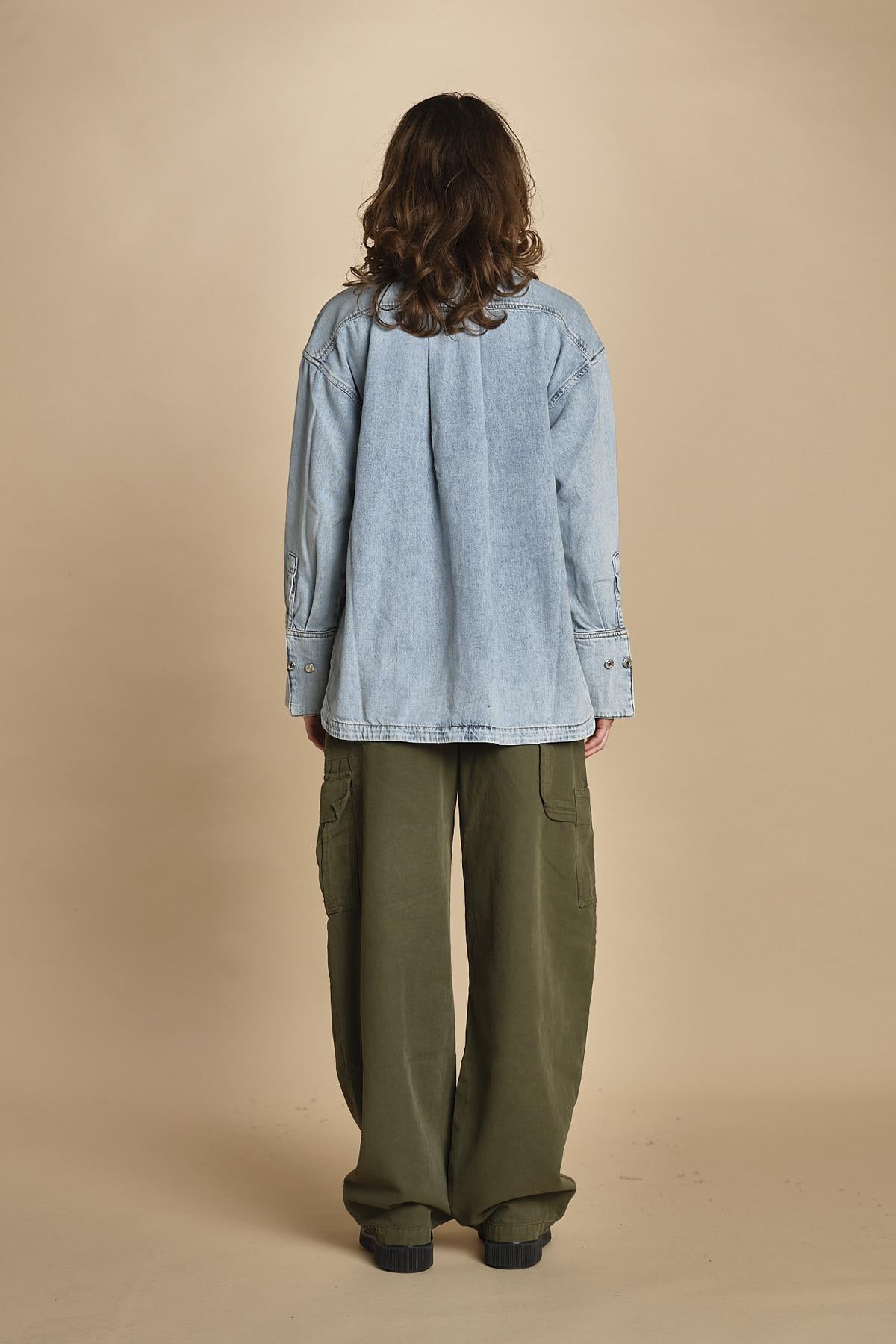 camicia denim over GLORY LBB LT BLUE BLEACH bellerose 